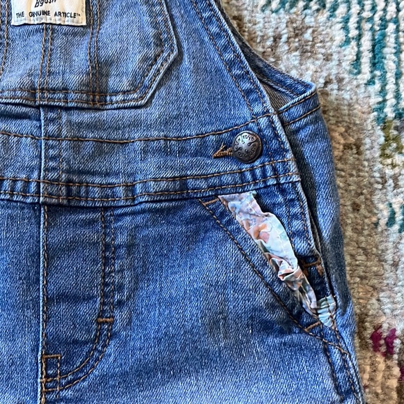 Oshkosh Denim Floral Shortall Overalls - Picture 2 of 8